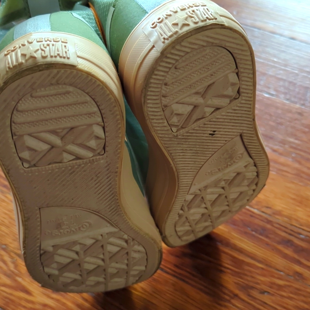 Converse All-Star Men's High Top Rare Sneakers Size 9  Tan, Mint Green & Orange - Picture 5 of 6